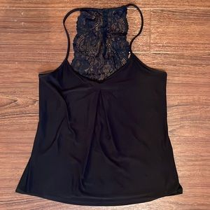 Black In Bloom Lacy back Top Size S
